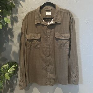 Mutual Weave Mens Utility Shirt Dobby Grid XXL  Jacquard Workwear Gorpcore